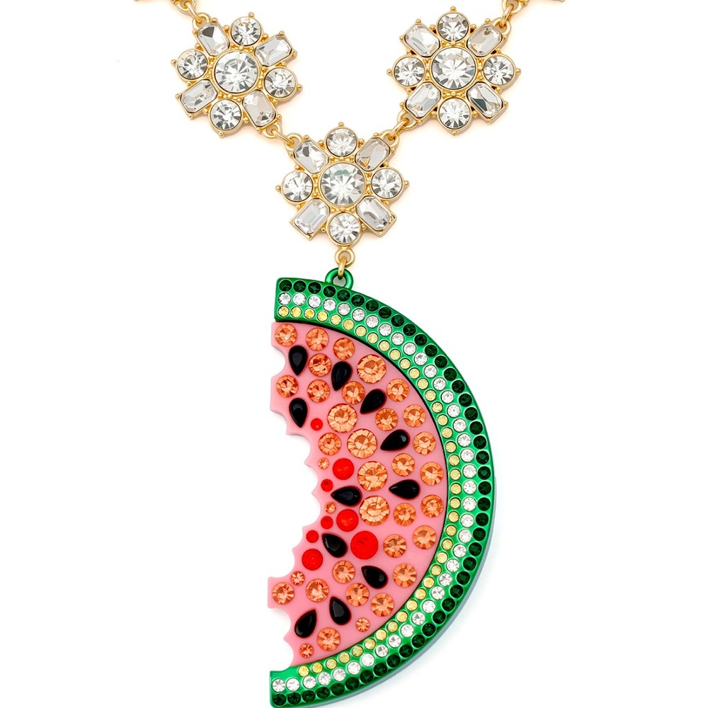 New Betsey Johnson BETSEYS BACKYARD WATERMELON PENDANT - Picture 10 of 12